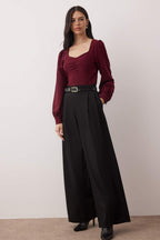 Trendyolmilla Haki Büzgü Detaylı Dokuma Bluz TWOAW23BZ00633 B