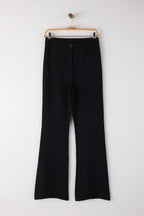 Trendyolmilla Siyah Flare İspanyol Paça Bootcut Dokuma Pantolon TOFAW19BB0581