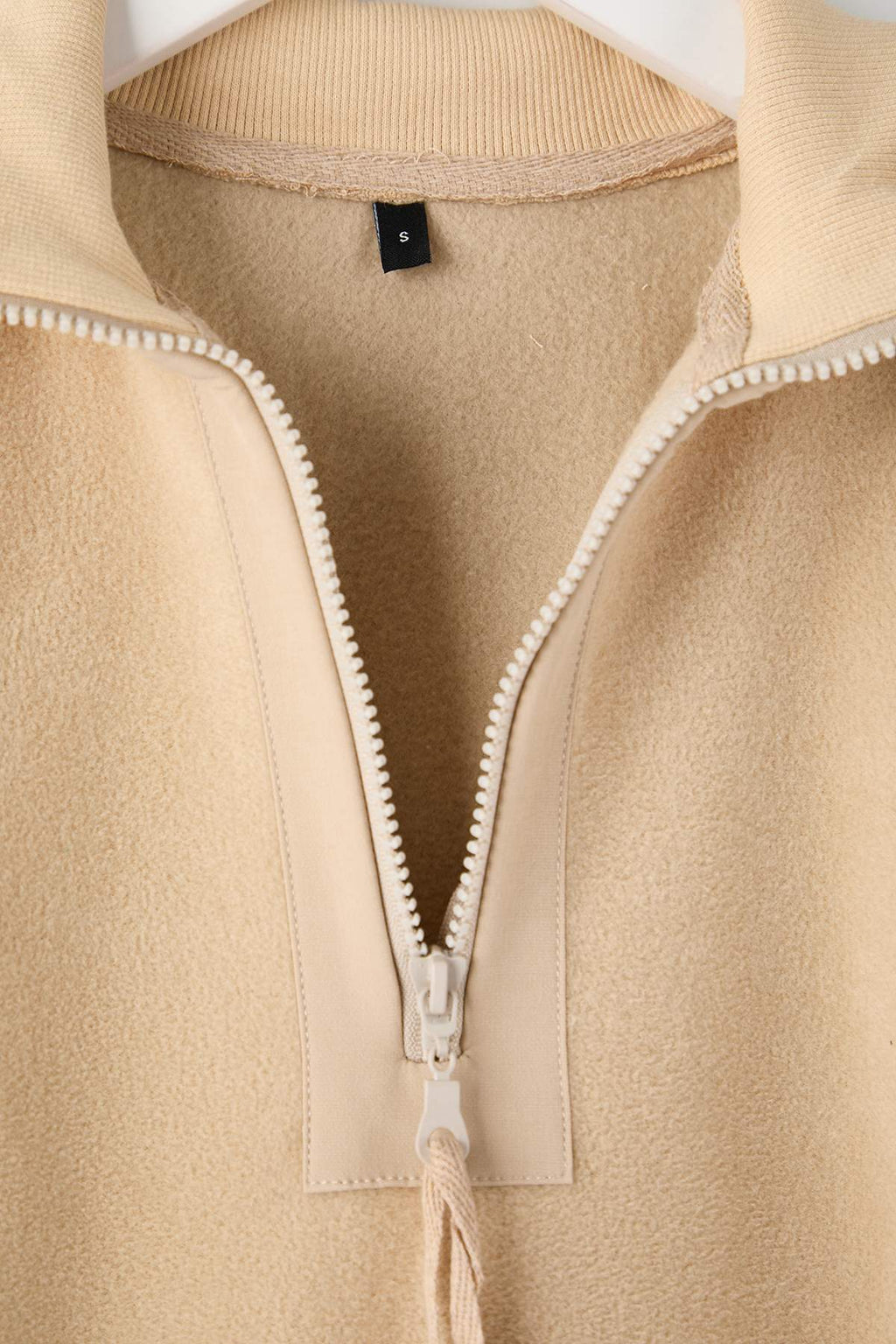 Trendyolmilla Taş Regular/Normal Kalıp Fermuar Detaylı Dik Yaka Polar Kalın Örme Sweatshirt TWOAW26SW00026