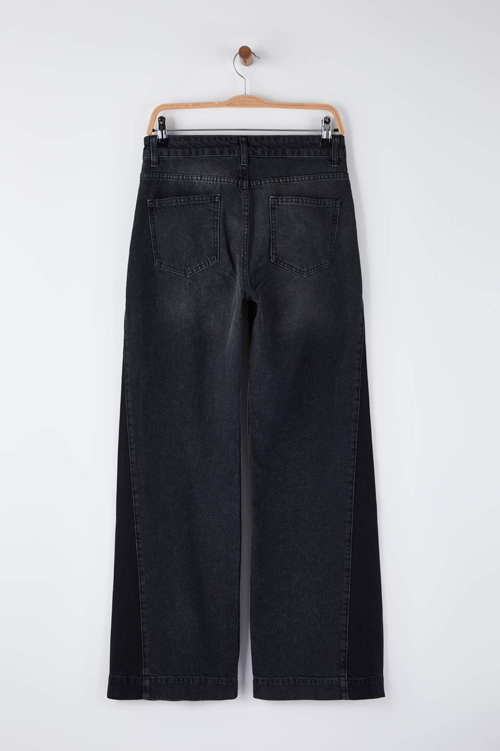 Trendyolmilla Özel Koleksiyon Mavi Yüksek Bel Renk Bloklu Wide Leg Geniş Paça Jeans TWOAW26JE00099