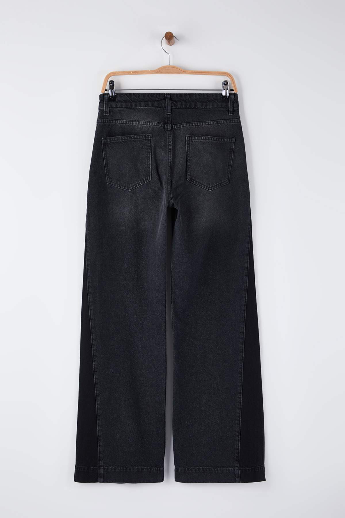 Trendyolmilla Özel Koleksiyon Mavi Yüksek Bel Renk Bloklu Wide Leg Geniş Paça Jeans TWOAW26JE00099