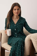 Trendyolmilla Lacivert %100 Pamuklu Galaksi Desenli Örme Pijama Takımı THMAW25PT00097