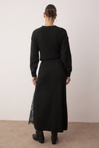Trendyolmilla Bordo Dantelli Yırtmaç Detaylı Maxi Triko Etek TWOAW26ET00117