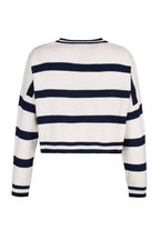 Trendyolmilla Lacivert Crop Çizgili Triko Kazak TWOAW23KZ00205