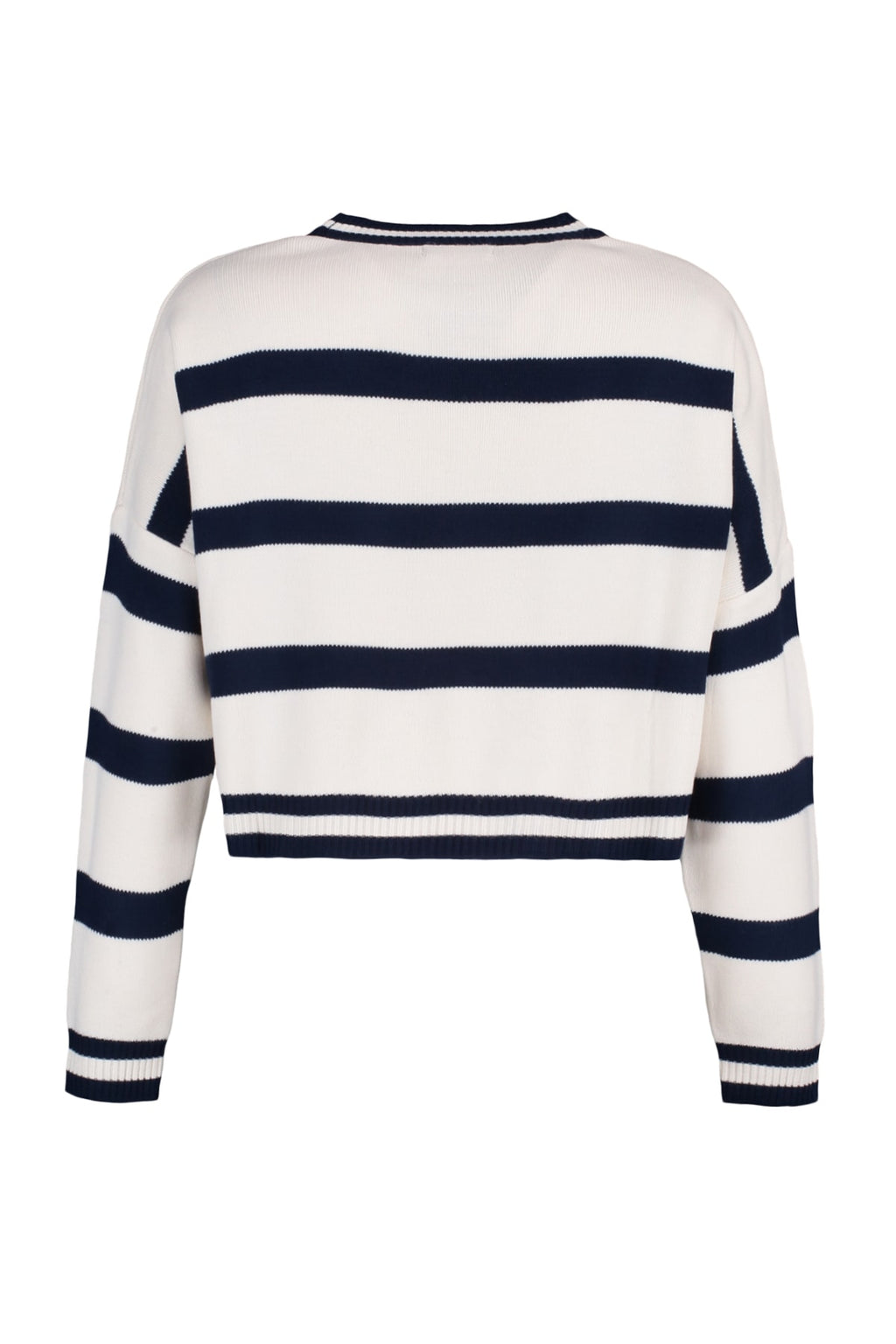 Trendyolmilla Lacivert Crop Çizgili Triko Kazak TWOAW23KZ00205