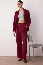 Trendyolmilla Ekru Wide Leg/Geniş Paça Yüksek Bel Dokuma Kumaş Pantolon TWOAW22PL0066