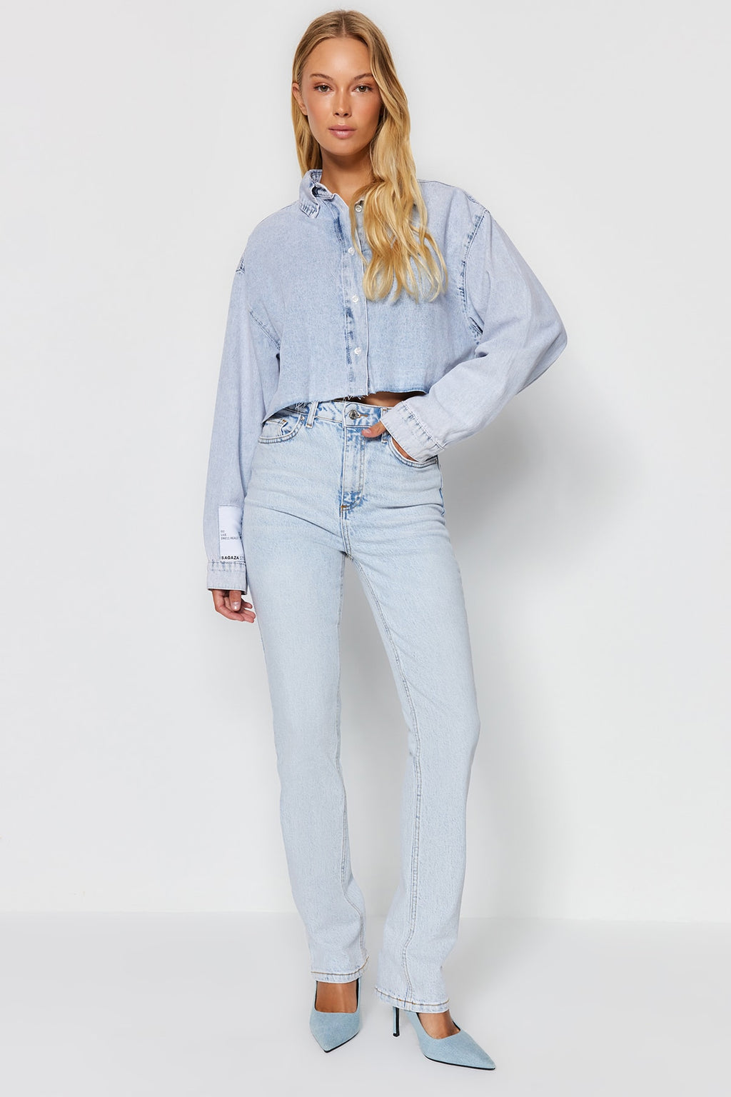 Trendyolmilla Antrasit Yüksek Bel Comfort/Esnek Bootcut Jeans TWOAW23JE00657