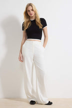 Trendyolmilla Siyah Wide Leg/Geniş Paça Bootcut Dokuma Kumaş Pantolon TWOAW21PL0332