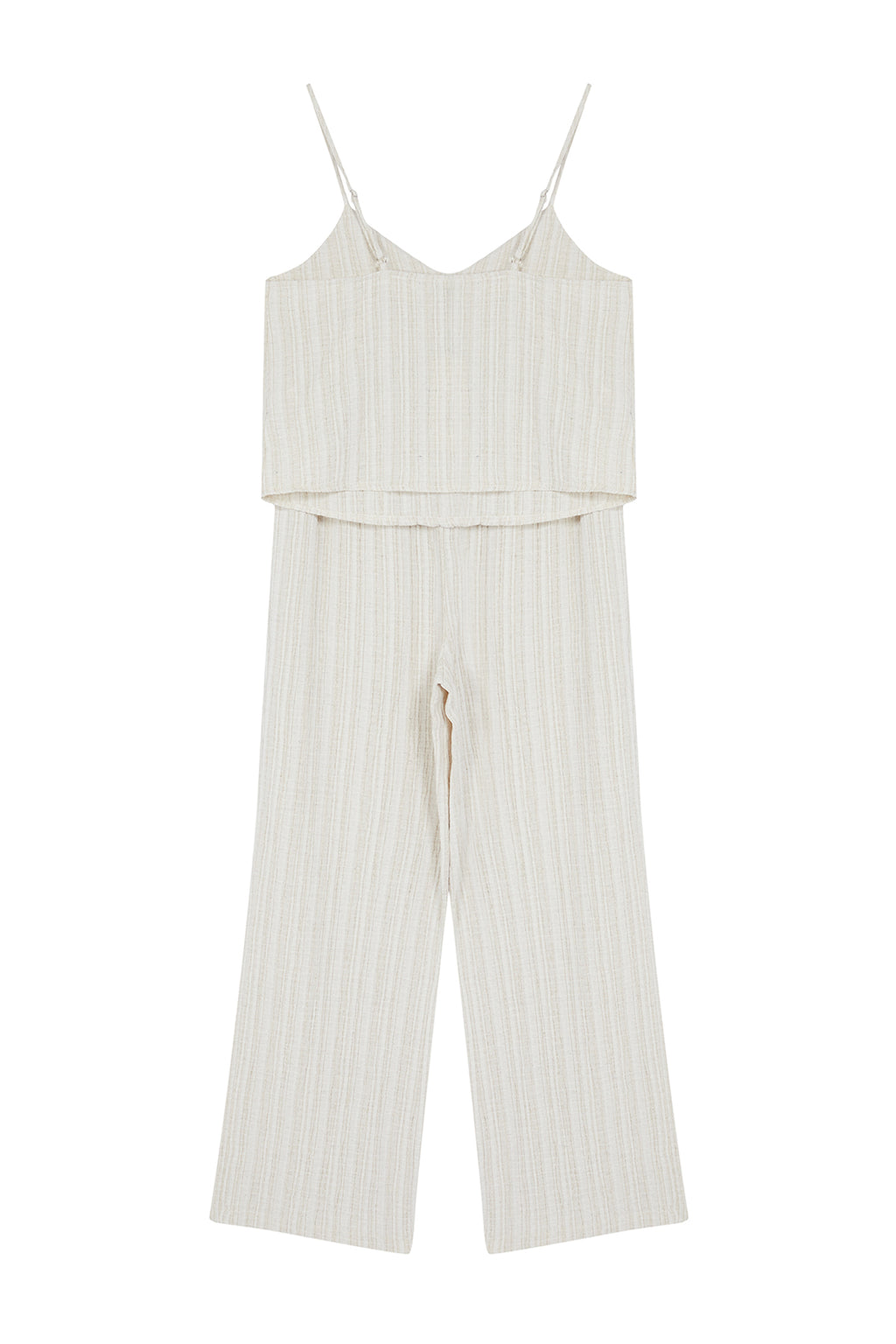 Trendyolmilla Ekru Bağlama Detaylı İp Askılı Dokuma Pijama Takımı THMSS24PT00402