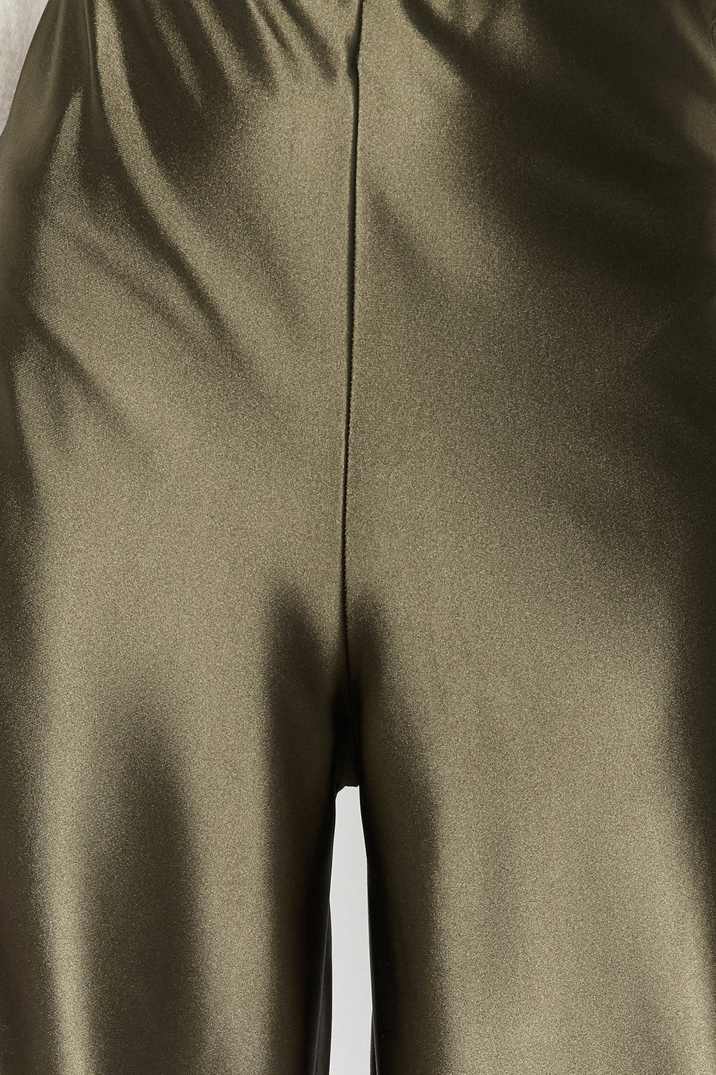 Haki Premium Saten Wideleg/Geniş Paça Örme Pantolon TWOAW24PL00064