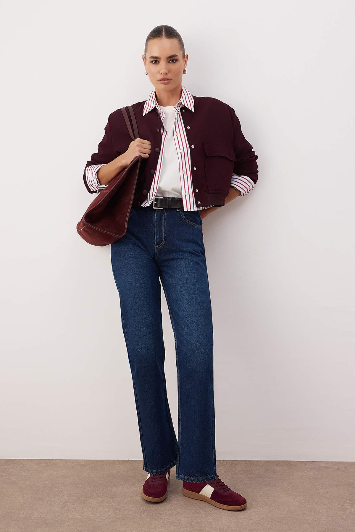 Koyu Mavi  Yüksek Bel Straight Jeans TWOAW26JE00249 Main image