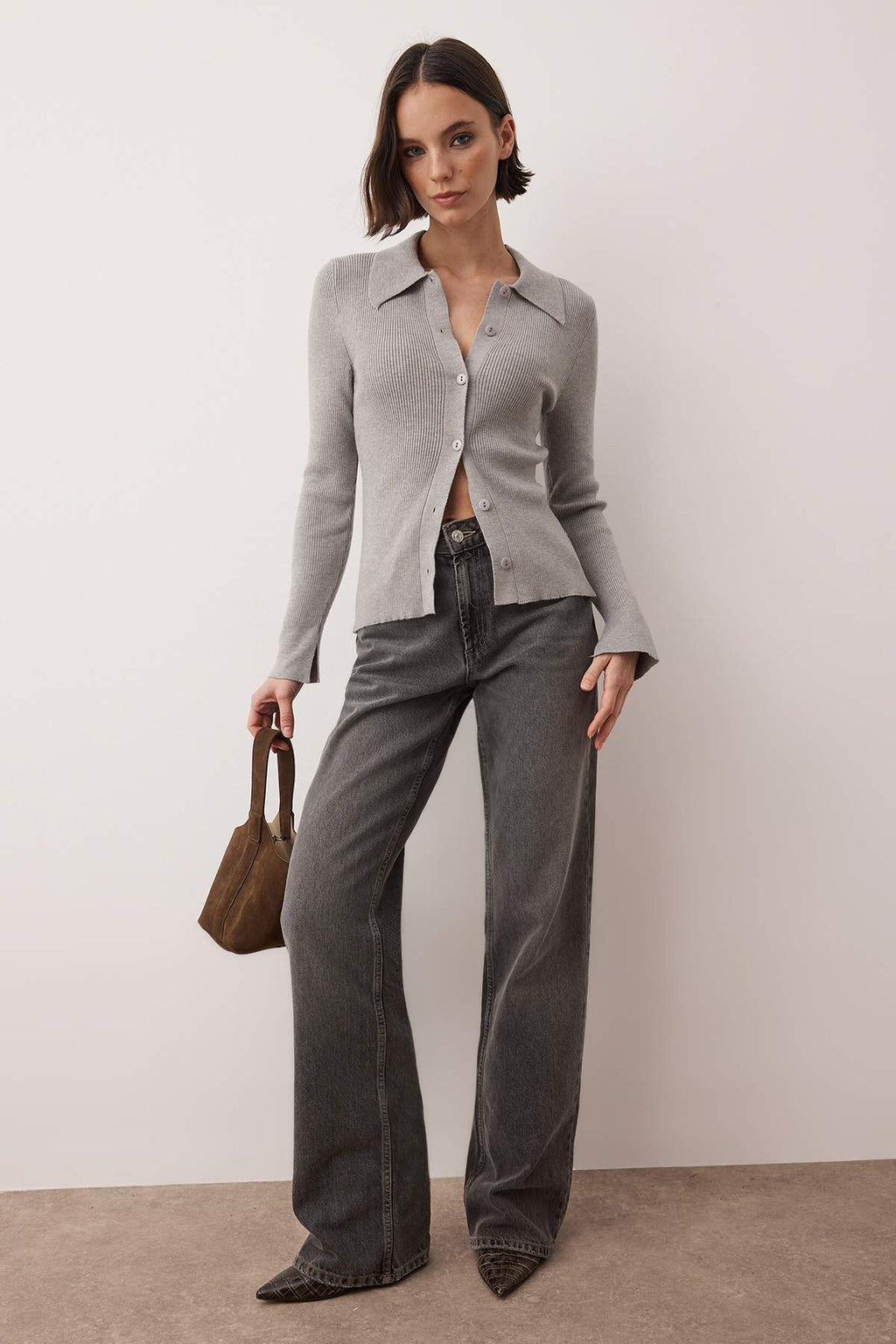 Trendyolmilla Wardrobe Essentials Kırmızı Premium İplik Polo Yaka Triko Hırka | TWOAW26HI00225