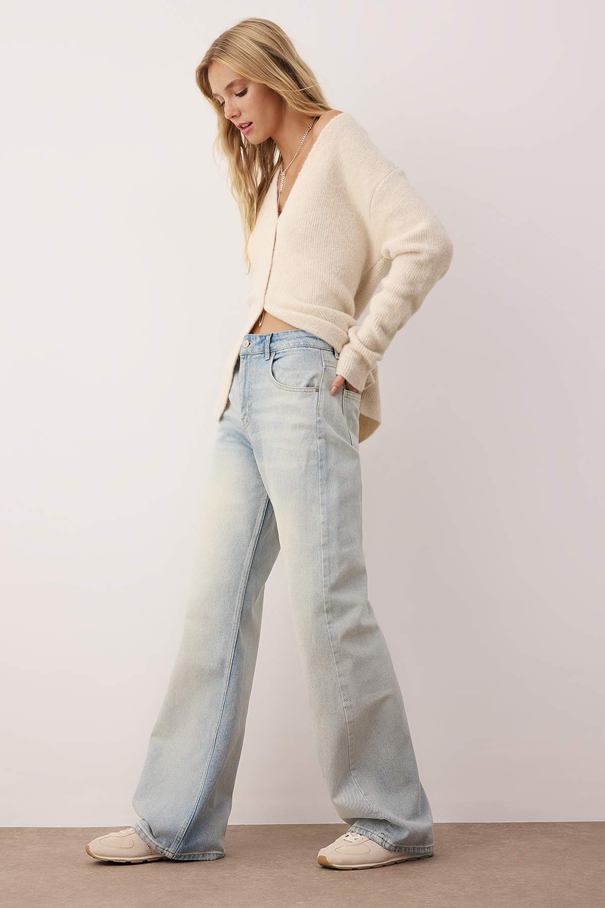 Mavi Vintage Yıkama Yüksek Bel Geniş Paça Wide Leg Jeans TWOAW26JE00072 Secondary image