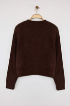 Trendyolmilla Kahverengi Geniş Kalıp Özel İplik Triko Kazak TWOAW26KZ00090