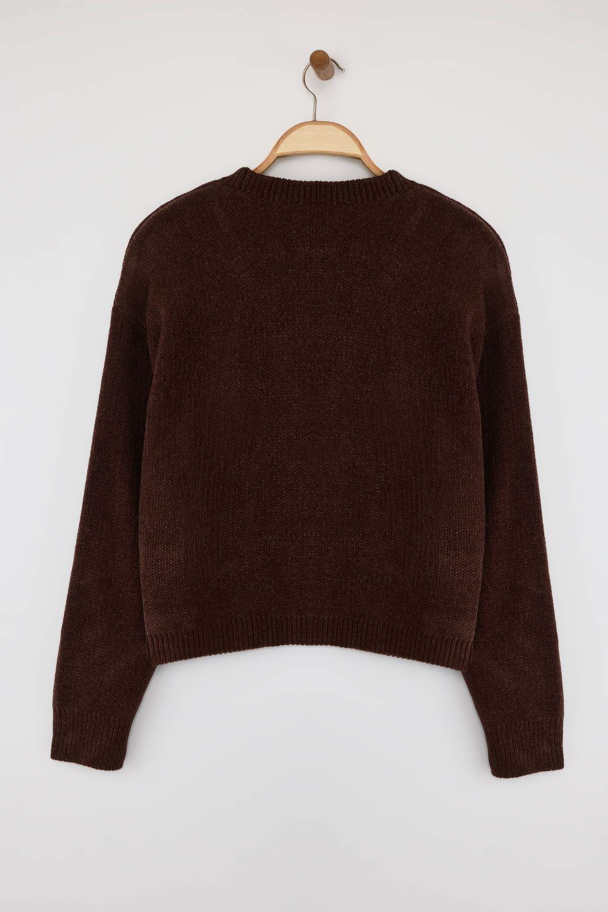 Trendyolmilla Kahverengi Geniş Kalıp Özel İplik Triko Kazak TWOAW26KZ00090