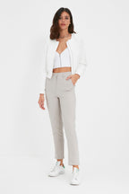 Trendyolmilla Siyah Basic Cigarette Dar Paça Dokuma Kumaş Pantolon TWOSS19ST0038