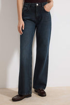 Trendyolmilla Koyu Mavi  Yüksek Bel Wide Leg Jeans TWOAW26JE00228