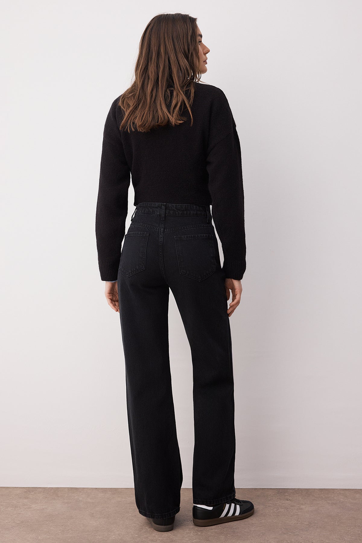 Trendyolmilla Mavi*002 Yüksek Bel Geniş Paça Wide Leg Smoke Jeans TWOAW24JE00075