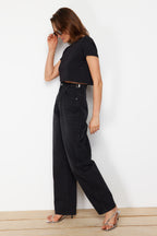 Trendyolmilla Açık Mavi More Sustainable Bol Kesim Yüksek Bel Carpenter Skater Jeans TWOAW24JE00308