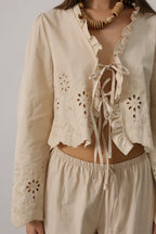Trendyolmilla Taş %100 Pamuk Poplin Paça Detaylı Pantolon TWOSS25PL00133