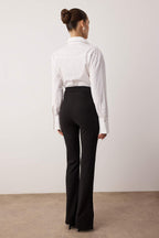 Siyah Wide Leg/Geniş Paça Esnek Kalın Örme Pantolon TWOAW26PL00073