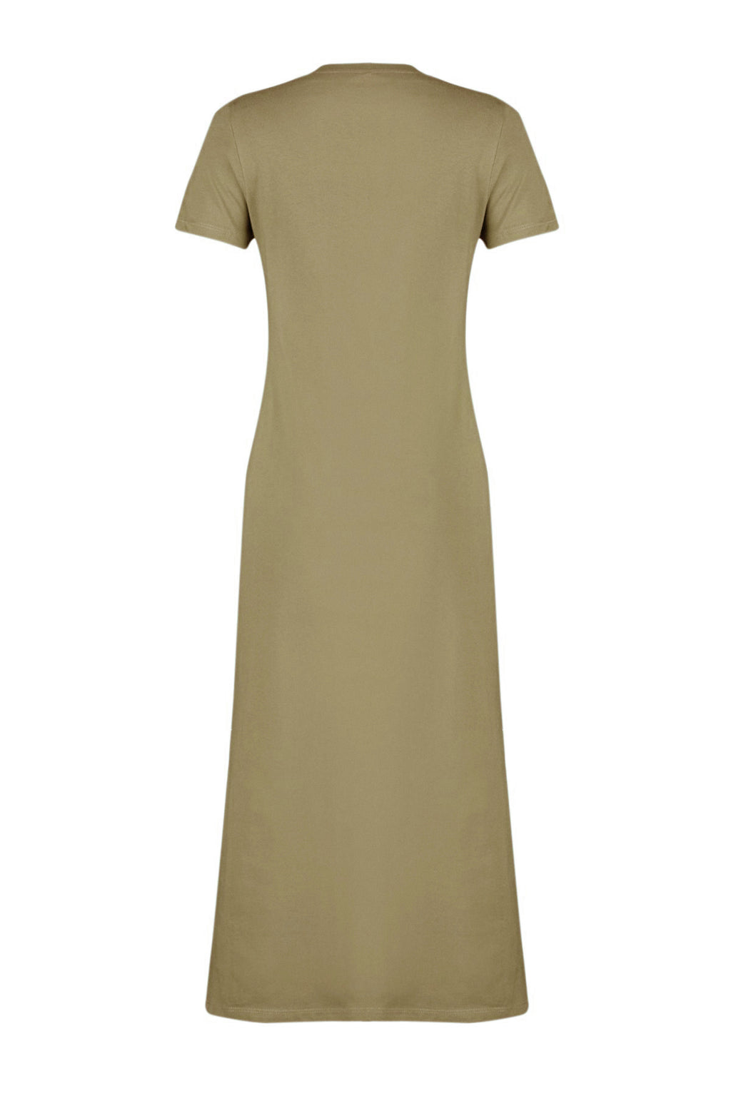 Trendyolmilla Haki Cepli Bisiklet Yaka A-Line Örme Midi Elbise TWOSS24EL00169