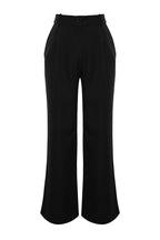 Trendyolmilla Koyu Kahverengi  Kemer Detaylı Wide Leg/Geniş Paça Dokuma Pantolon TWOAW24PL00341