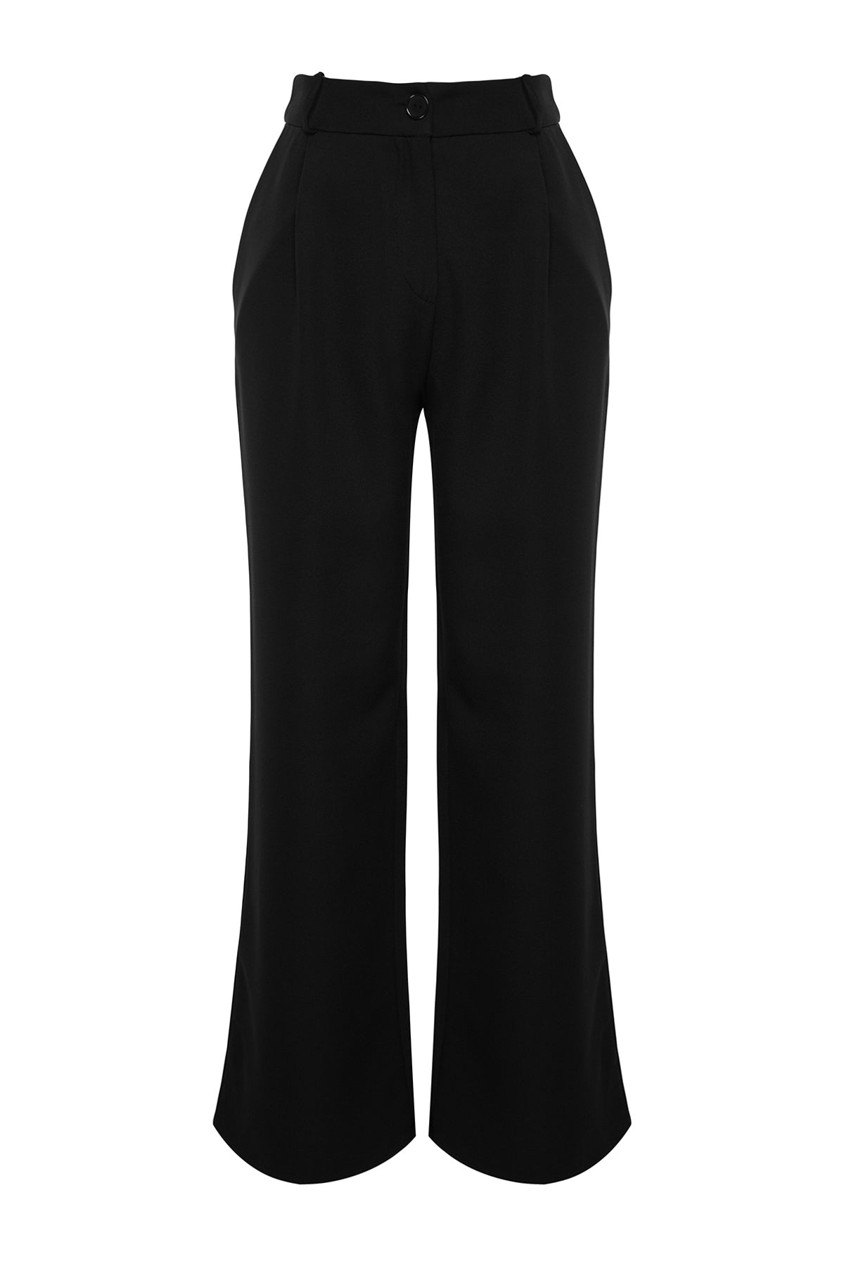 Trendyolmilla Koyu Kahverengi  Kemer Detaylı Wide Leg/Geniş Paça Dokuma Pantolon TWOAW24PL00341