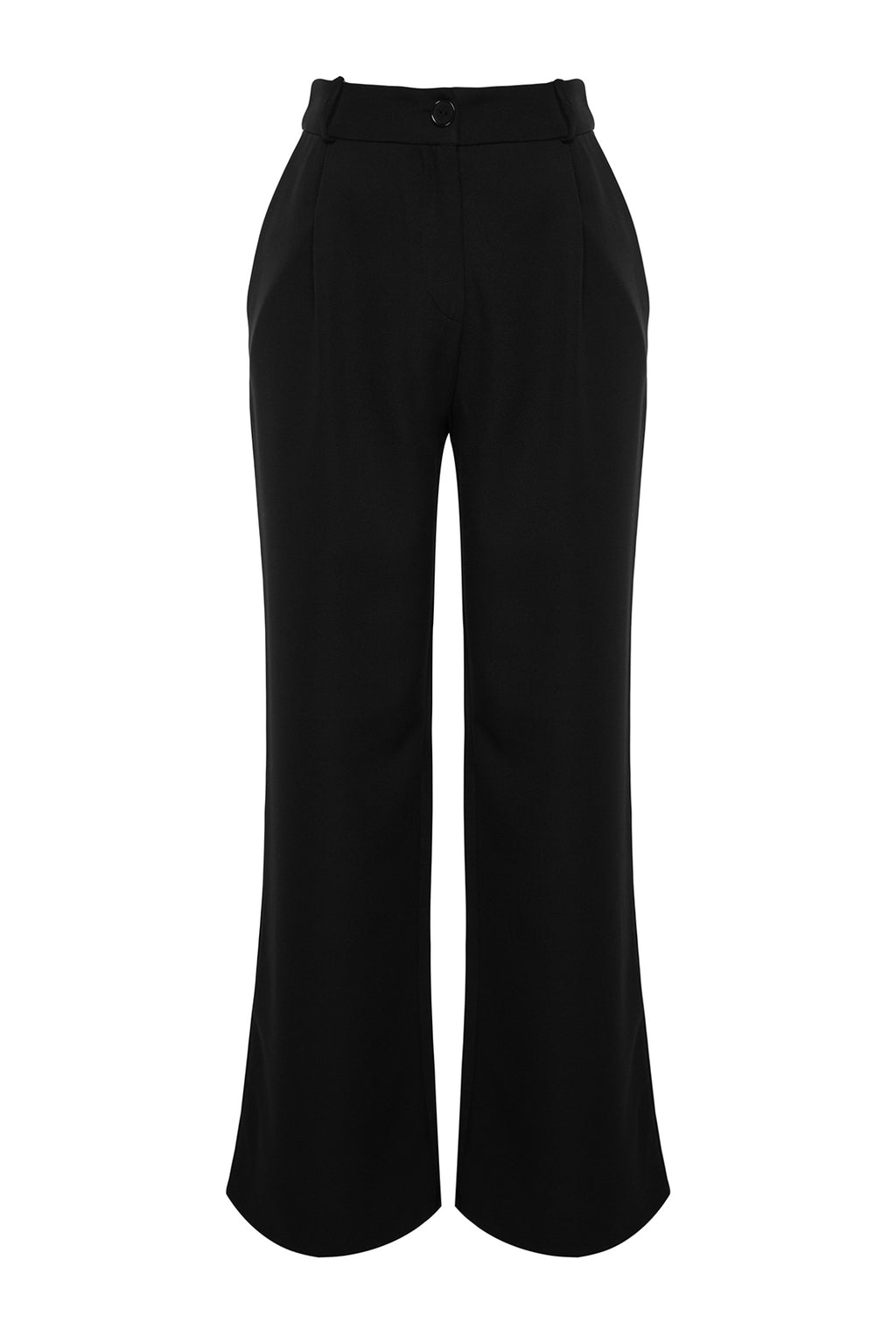 Trendyolmilla Siyah Kemer Detaylı Wide Leg/Geniş Paça Dokuma Pantolon TWOAW24PL00341