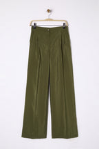 Trendyolmilla Bej Yumuşak Tuşeli Wide Leg/Geniş Paça Dokuma Pantolon TWOSS25PL00004