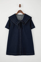 Mavi Bebe Yaka Detaylı %100 Pamuk Mini Denim Elbise TWOSS26EL00041