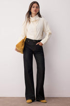 Siyah Yüksek Bel Geniş Paça Wide Leg Jeans TWOAW26JE00070