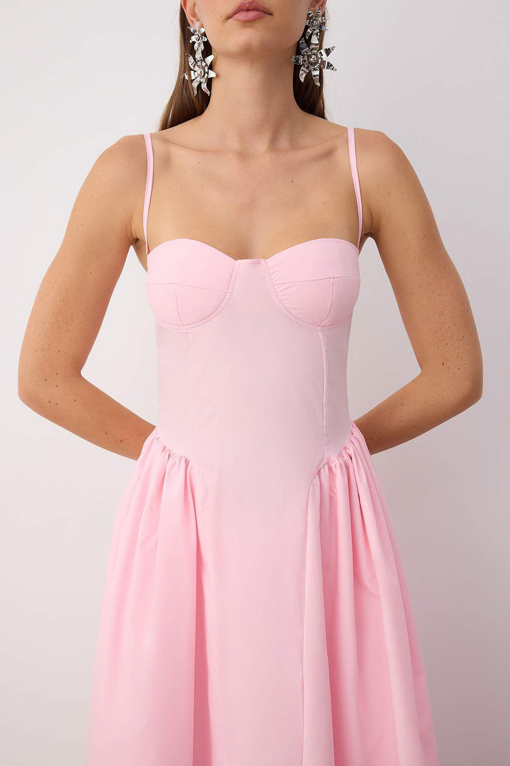 Trendyolmilla Açık Mavi A-Kesim Poplin Dokuma Midi Elbise TPRSS24EL00294