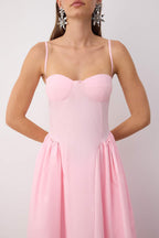 Trendyolmilla Açık Mavi A-Kesim Poplin Dokuma Midi Elbise TPRSS24EL00294