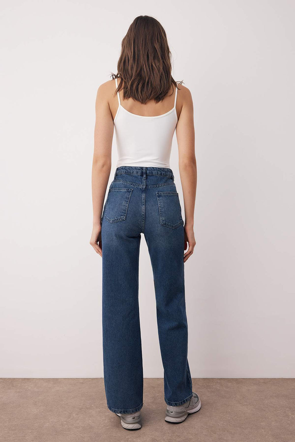 Trendyolmilla Gece Mavisi Yüksek Bel Wide Leg Jeans TWOSS25JE00172