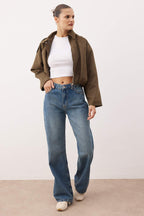 Trendyolmilla Mavi*001  Yüksek Bel Wide Leg Jeans TWOAW23JE00345