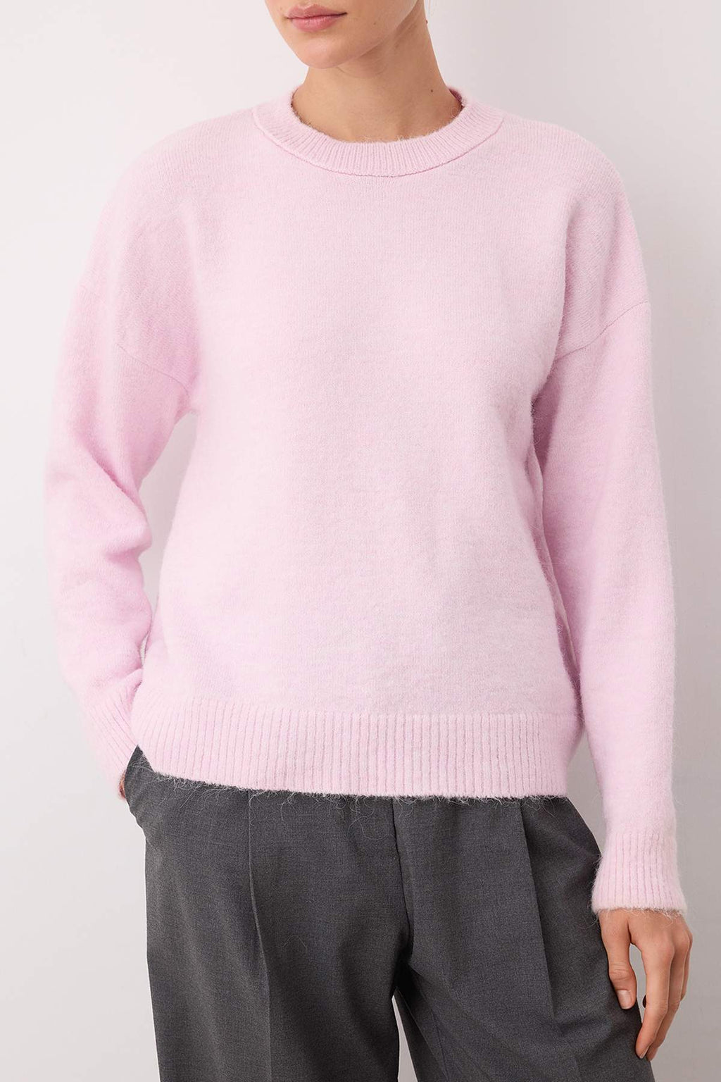 Trendyolmilla Wardrobe Essentials Pembe Alpaka Yün Karışımlı Premium İplik Geniş Kalıp Triko Kazak|TWOAW26KZ00080