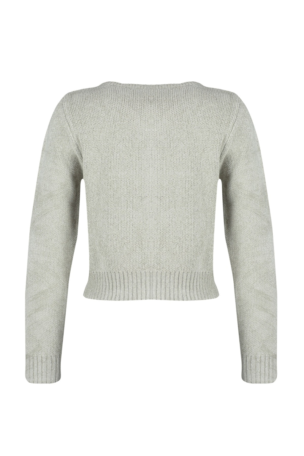 Trendyolmilla Gri Crop Premium İplik/Özel İplik Cep Detaylı Triko Hırka TWOAW24HI00051