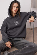 Trendyolmilla Saks Oversize/Geniş Kalıp Nakışlı Kalın İçi Polarlı Örme Sweatshirt TWOAW25SW00070