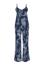 Trendyolmilla Lacivert Kaplan Desenli İp Askılı Viskon Dokuma Pijama Takımı THMSS24PT00127