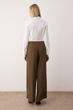 Trendyolmilla EXCLUSIVE Açık Haki Çift Pilili Dökümlü Kumaş Extra Wide Leg Geniş Paça Pantolon TWOAW26PL00122