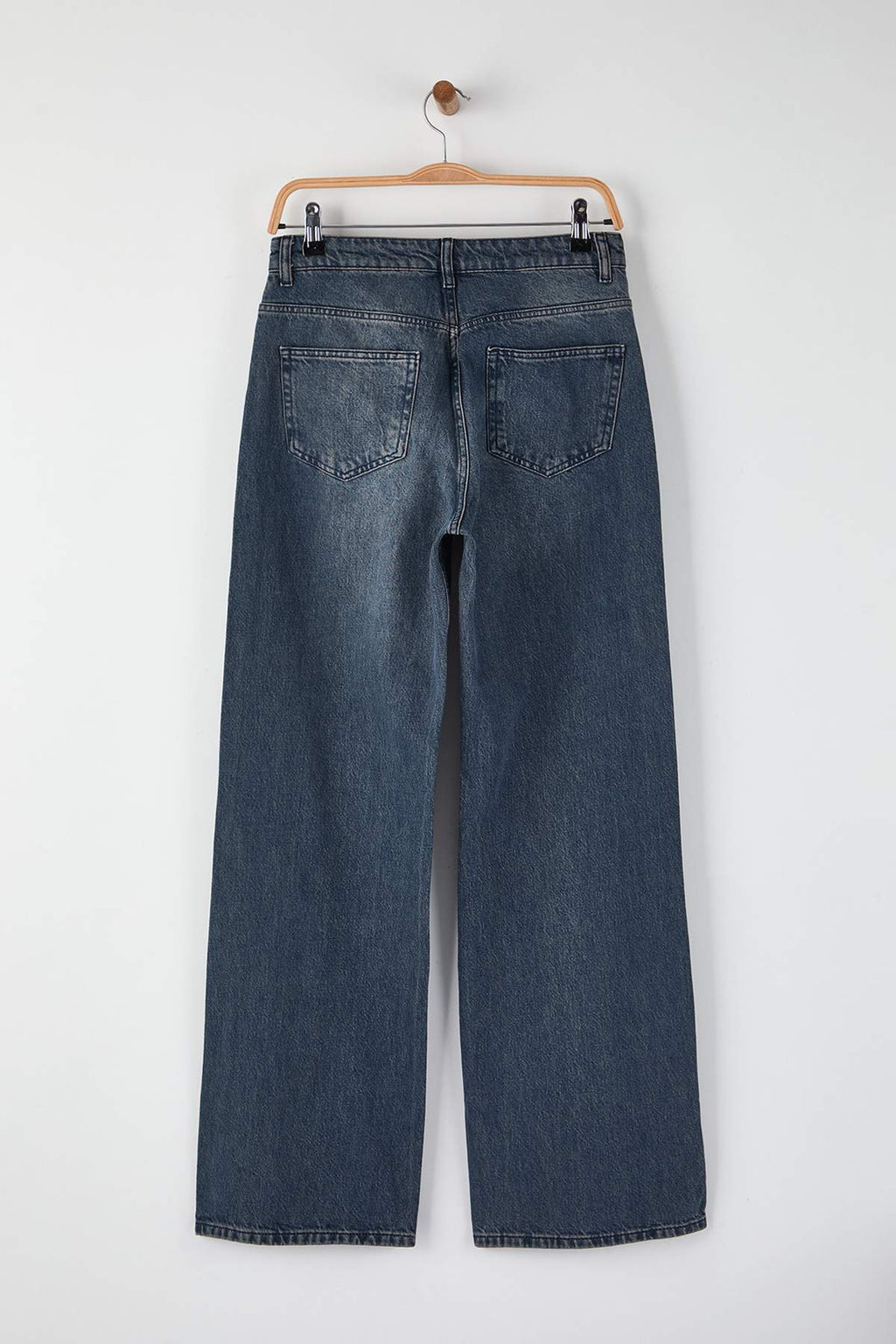 Trendyolmilla Koyu Mavi Yüksek Bel Geniş Paça Wide Leg Jeans TWOAW26JE00119