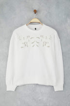 Ekru Nakışlı Regular/Normal Kalıp Örme Sweatshirt TWOAW26SW00011