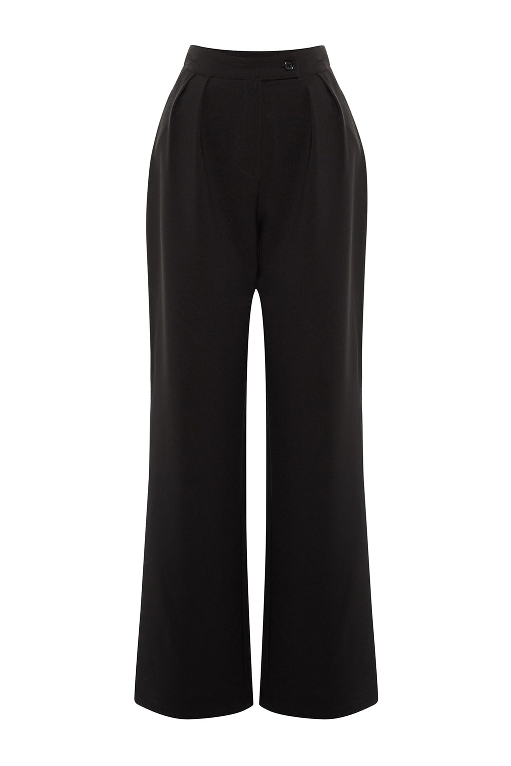 Trendyolmilla Ekru Wide Leg/Geniş Paça Yüksek Bel Dokuma Kumaş Pantolon TWOAW22PL0066