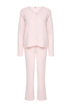 Trendyolmilla Pembe Fırçalı Soft Fitilli Hırka Örme Pijama Takımı THMAW25PT00074