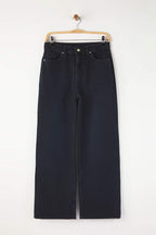 Trendyolmilla Koyu Mavi Yüksek Bel Paçası Kesikli Geniş Paça Wide Leg Jeans TWOAW26JE00089