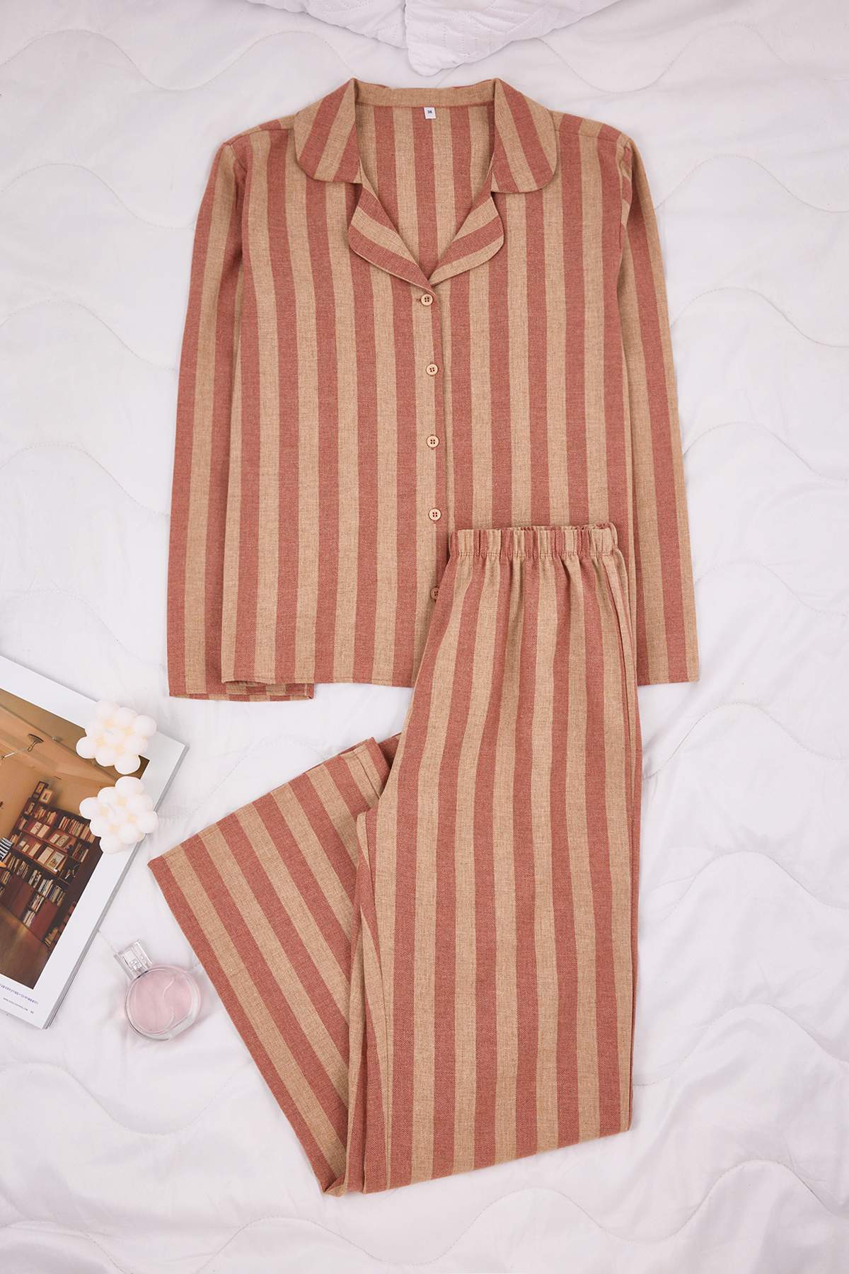 Trendyolmilla Lila-Çok Renkli Pamuklu Kalın/Kışlık Ekoseli Flanel Dokuma Pijama Takımı THMAW26PT00196