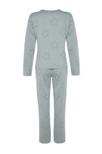 Mint %100 Pamuklu Yıldızlı Örme Pijama Takımı THMAW24PT00234
