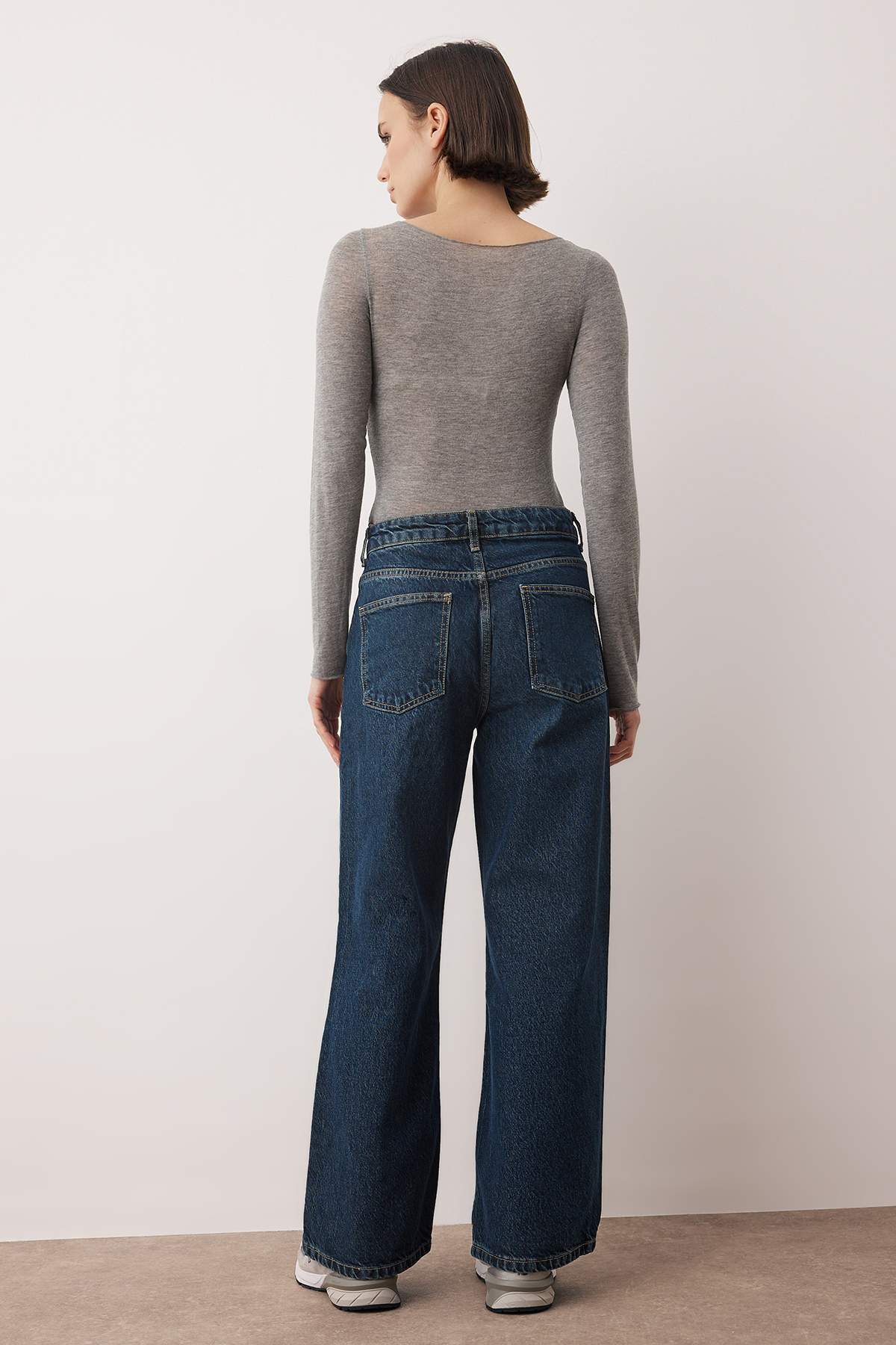 Trendyolmilla Vizon Yüksek Bel Bilek Boy Culotte %100 Pamuklu Jeans TWOAW26JE00190