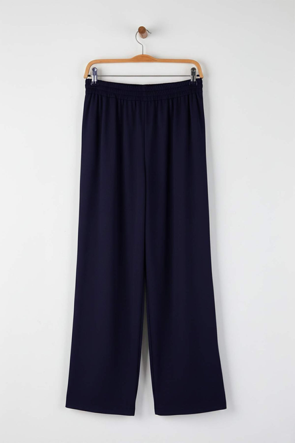 Trendyolmilla Taş Wide Leg Yumuşak Kumaşlı Pilili Esnek Örme Pantolon TWOAW26PL00138